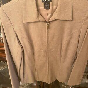 RAFAELLA SUIT JACKET TAN COLOR ZIPPED FRONT SIZE 10 PC1